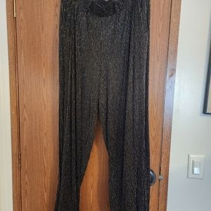 Torrid High Waisted Stretchy Sparkle Flare Pinstripe Pants Sz 1, Holiday